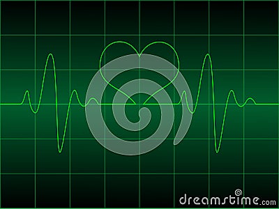 Heart cardiogram with heart on it Vector Illustration