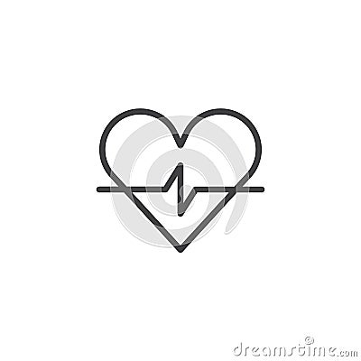 Heart cardiogram line icon Vector Illustration