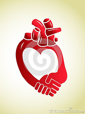 Heart care help Vector Illustration