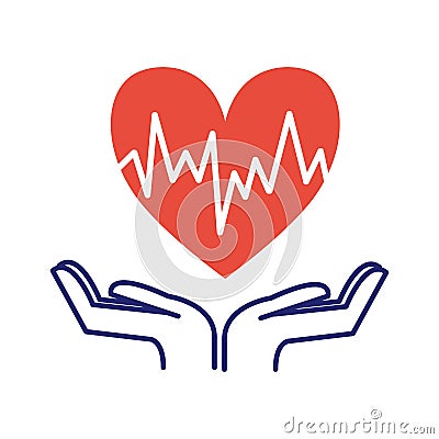Heart care symbol vector illustration. Vector Illustration