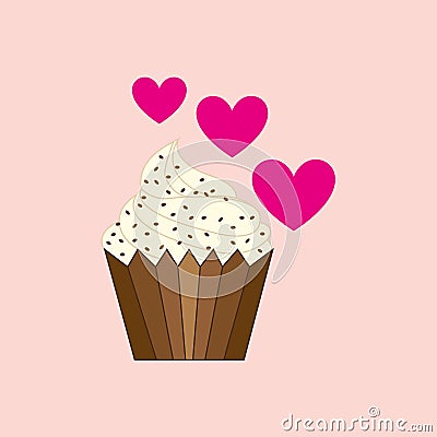 heart cartoon sweet cup cake chip candy icon design Cartoon Illustration