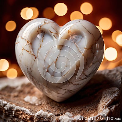 Heart carved from stone, hard and cold Stock Photo