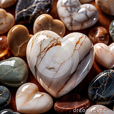 Heart carved from stone, hard and cold Stock Photo