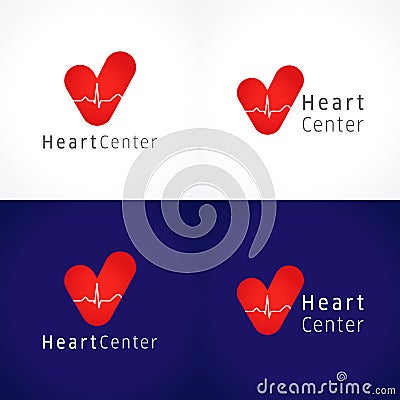 Heart centre logo. Vector Illustration