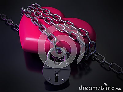 Heart in chains Stock Photo