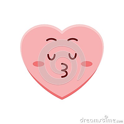 Heart character kissing. Vector illustration decorative design Vector Illustration