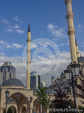 The Heart of Chechnya Mosque, named after Akhmat Hadji Kadyrov, in the city of Grozny of the Chechen Republic in the Russia. Stock Photo