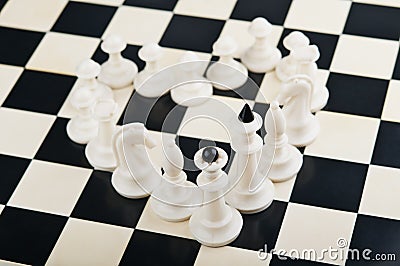 Heart of chess pieces Stock Photo