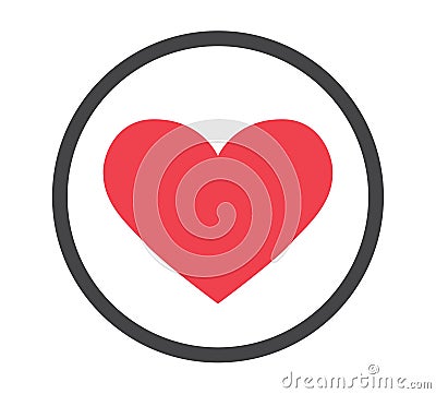 Heart in circle icon Vector Illustration