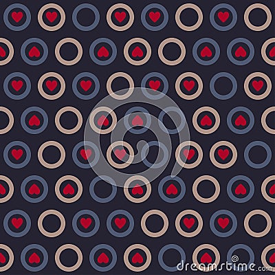 Heart in a circle. Seamless vector pattern Vector Illustration