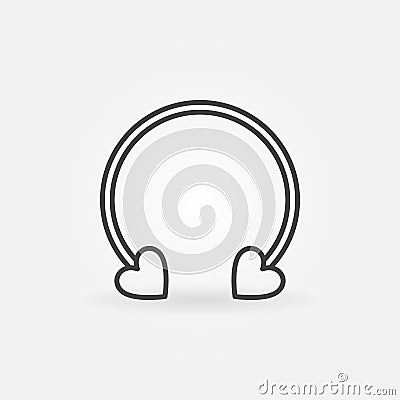 Heart circular barbell earring icon - vector piercing symbol Vector Illustration