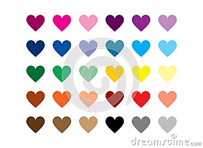 Heart Clipart Rainbow colors Stock Photo