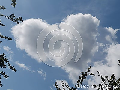 Heart clouds sky blue love Stock Photo