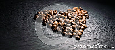 Heart of coffee beans Stock Photo