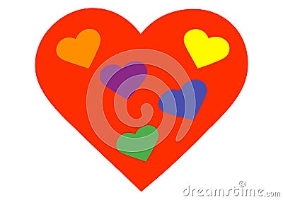 Heart in the colors of the rainbow flag of sexual minorities Stock Photo