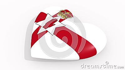 Heart in colors and symbols Northern Ireland, loop. Heart in colors and symbols of Northern Ireland on white background, loop Heart in colors and symbols Northern Ireland, loop. Heart in colors and symbols of Northern Ireland on white background, loop