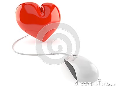 Heart with computer mouse Stock Photo