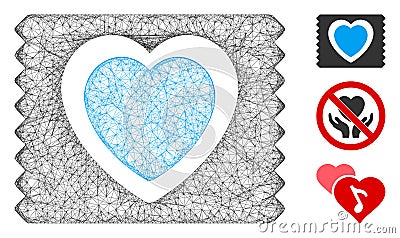 Heart Condom Pack Polygonal Web Vector Mesh Illustration Vector Illustration