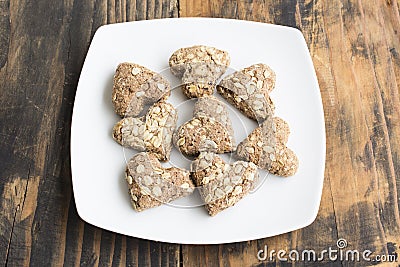 Heart Cookies Made of Whole Wheat and Prunes Stock Photo