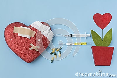 Heart cure and transplant Stock Photo