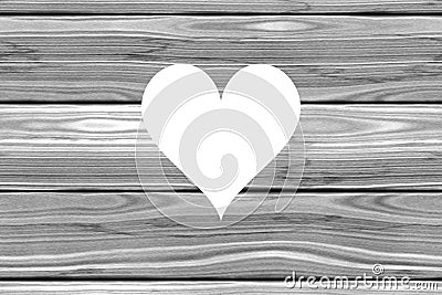 Heart cut out of grey wooden planks rustic rural homely background image Stock Photo