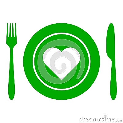 Heart and cutlery Vector Illustration