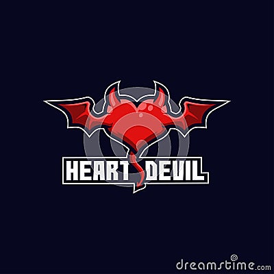 heart devil love romantic valentine romance evil red Vector Illustration