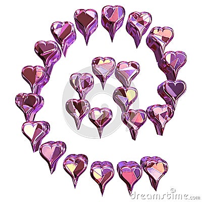3D heart diamond font design Stock Photo