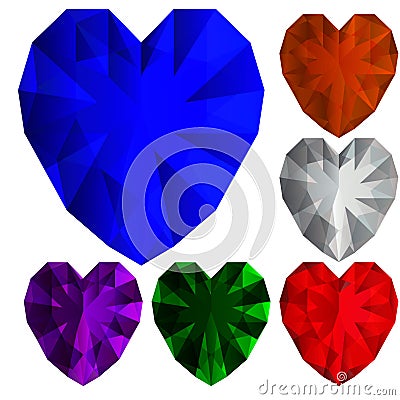 Heart diamonds Vector Illustration