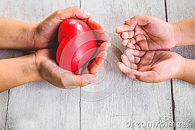 Give heart to sharing. Stock Photo