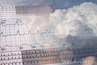 Heart disorder that ends in heaven. Deadly heart disease concept Stock Photo