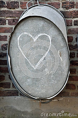 Heart drawen with chalk Stock Photo