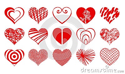 Heart Drawings Vector Valentine Icon Set02 Vector Illustration