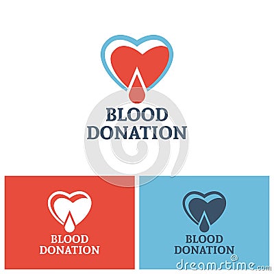 Heart and drop blood logo concept donor foundation Vector Illustration