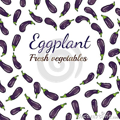 Heart of eggplant Vector Illustration