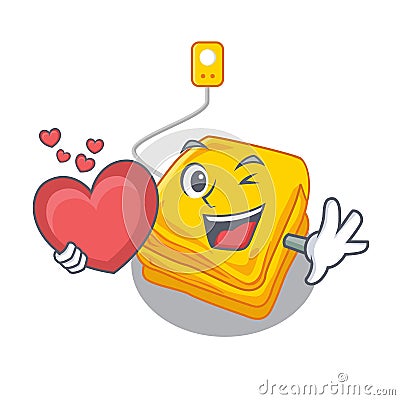 With heart electric blankets stored in mascot cupboard Vector Illustration