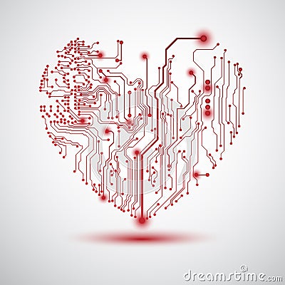 Heart electric board Vector Illustration