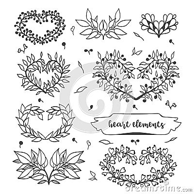 Heart elements. Vector Illustration