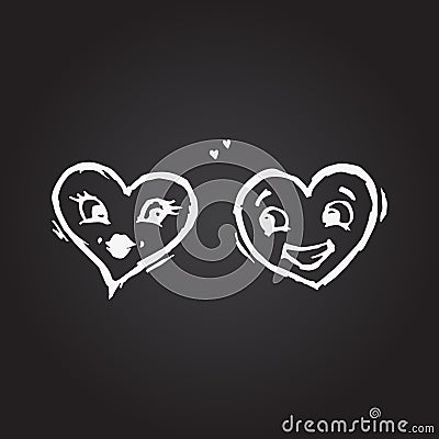 Heart with face Cartoon Illustration