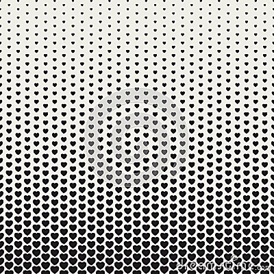 Heart fade pattern. Faded halftone grey hearts background. Degraded fades design for love prints. Fadew halftone. Fading gradient Vector Illustration