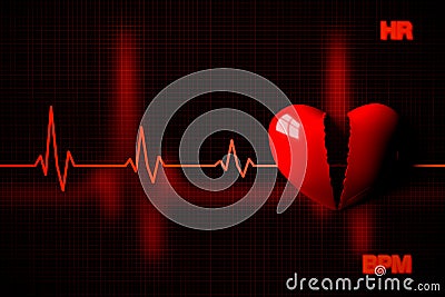 Heart Failure Concept Illustrated by Broken Heart, 3D Rendering Stock Photo