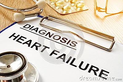 Heart failure diagnosis with clipboard. Stock Photo