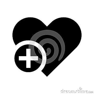 Heart, favorite icon. Black vector design Stock Photo