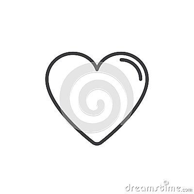 Heart, favorite line icon, outline vector sign, linear style pictogram isolated on white. Vector Illustration