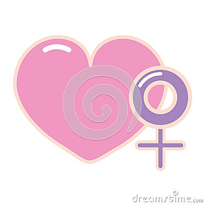 Heart female gender girl power Vector Illustration