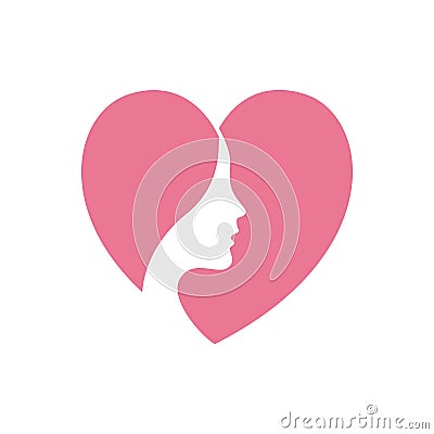 Heart female logo vector abstrack Vector Illustration