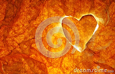 Heart on fire Stock Photo