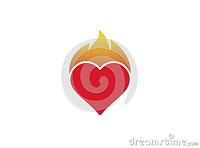 Heart and fire for logo design Cartoon Illustration