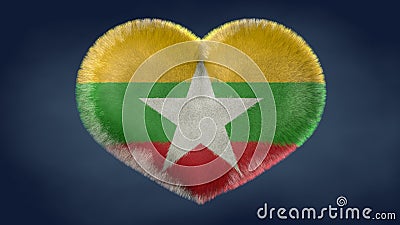 Heart of the flag of Burma. Stock Photo