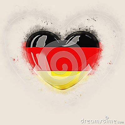 Heart with flag of germany Cartoon Illustration